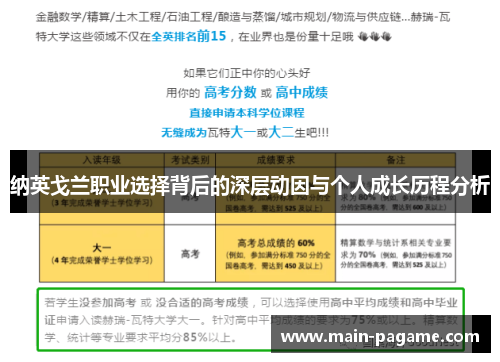 纳英戈兰职业选择背后的深层动因与个人成长历程分析
